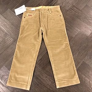 Girls Olive Velvet Pants